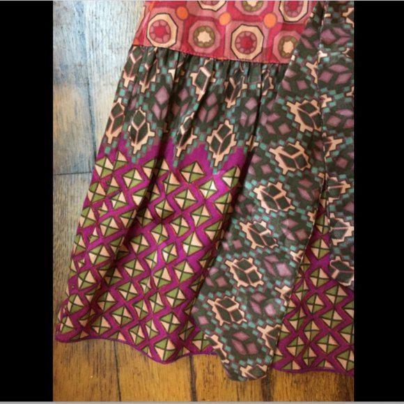 Anna Sui Anthropologie Silk Print Tiers Dress - Picture 6 of 7